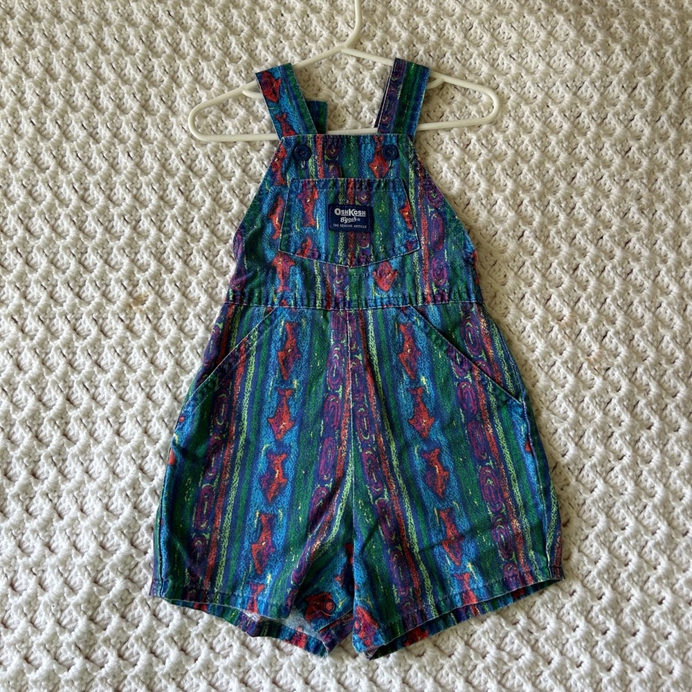 Super rare vintage Oshkosh shortalls with fish print